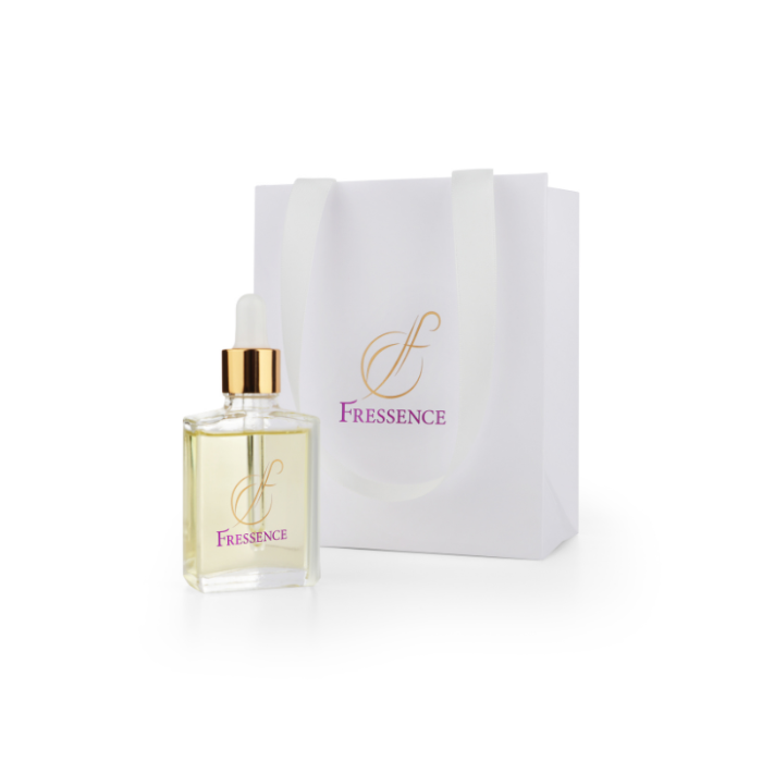 Frescence perfume bottle and packaging on a white background